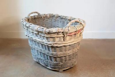 Early 20th Century French Wicker Grape Harvesting Basket