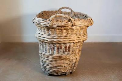 Early 20th Century French Wicker Grape Harvesting Basket