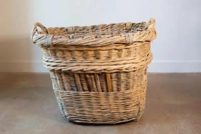 Early 20th Century French Wicker Grape Harvesting Basket