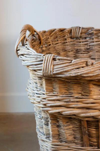 Early 20th Century French Wicker Grape Harvesting Basket