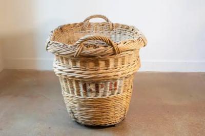 Early 20th Century French Wicker Grape Harvesting Basket