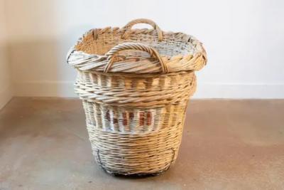 Early 20th Century French Wicker Grape Harvesting Basket