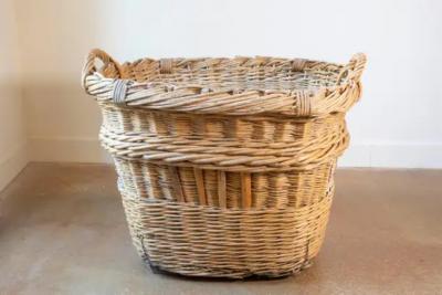 Early 20th Century French Wicker Grape Harvesting Basket