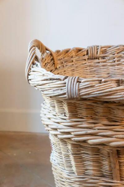 Early 20th Century French Wicker Grape Harvesting Basket