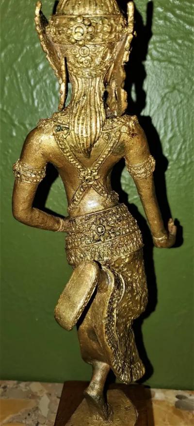 Early 20th Century Gilt Metal Thai Khon Dancer