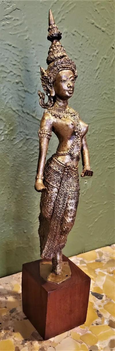 Early 20th Century Gilt Metal Thai Khon Dancer