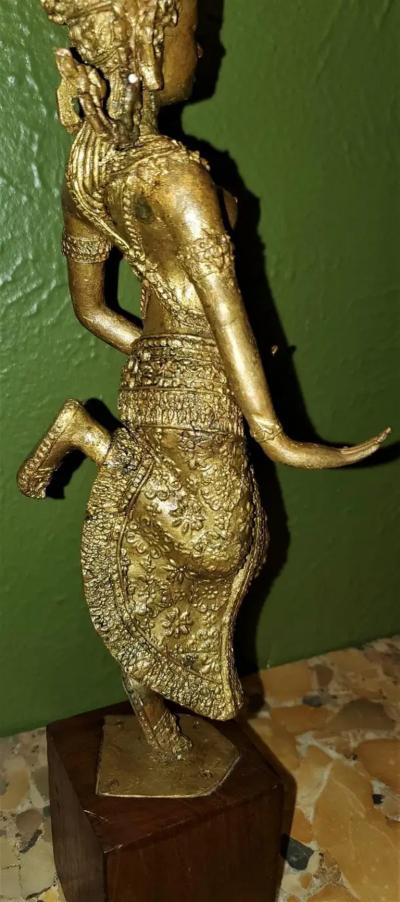 Early 20th Century Gilt Metal Thai Khon Dancer