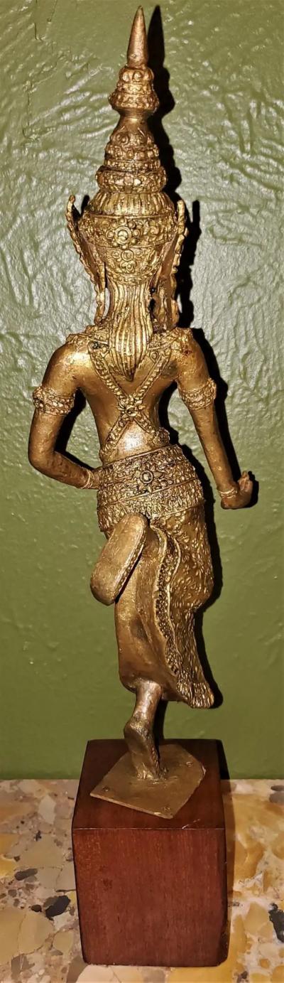 Early 20th Century Gilt Metal Thai Khon Dancer