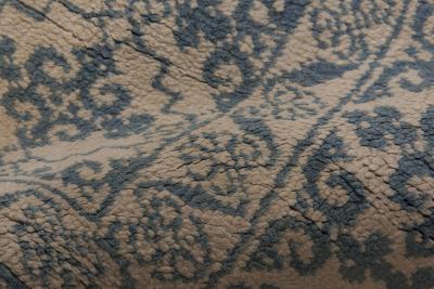Early 20th Century Indian Agra Oriental Blue White Handmade Cotton Rug