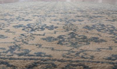 Early 20th Century Indian Agra Oriental Blue White Handmade Cotton Rug