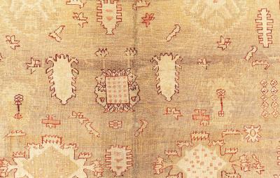 Early 20th Century Indian Amritsar Camel and Beige Handmade Wool Rug