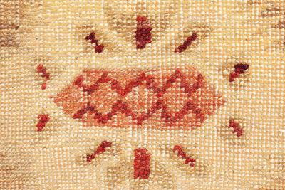 Early 20th Century Indian Amritsar Camel and Beige Handmade Wool Rug