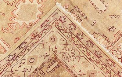 Early 20th Century Indian Amritsar Camel and Beige Handmade Wool Rug