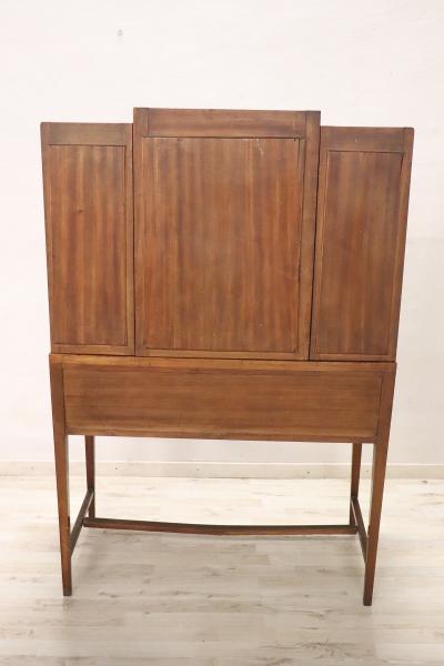 Early 20th Century Italian Cherry Wood Vanity Table with Armchair