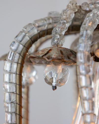 Early 20th Century Italian Crystal and Giltwood Chandelier