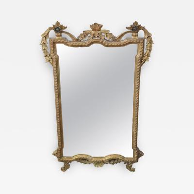 Early 20th Century Italian Louis XVI Style Carved and Gilded Wood Wall Mirror
