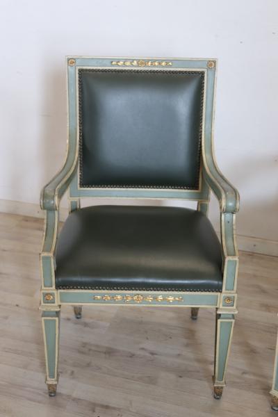 Early 20th Century Italian Louis XVI Style Pair of Armchairs