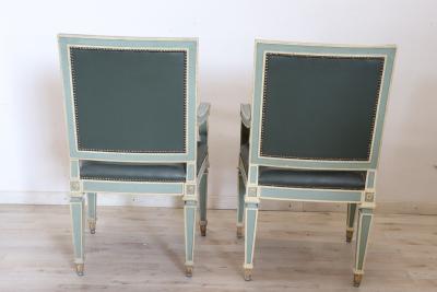 Early 20th Century Italian Louis XVI Style Pair of Armchairs
