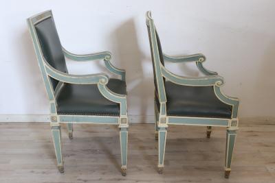 Early 20th Century Italian Louis XVI Style Pair of Armchairs