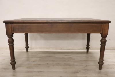 Early 20th Century Italian Rustic Kitchen Table or Dining Table in Oak Wood