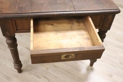 Early 20th Century Italian Rustic Kitchen Table or Dining Table in Oak Wood
