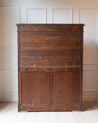 Early 20th Century Italian Wooden Filing Cabinet with Tambour Door