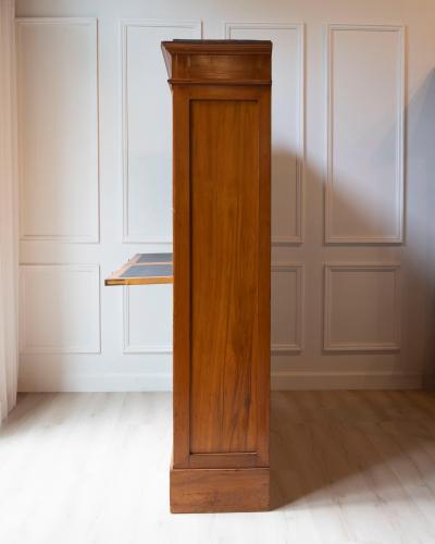 Early 20th Century Italian Wooden Filing Cabinet with Tambour Door
