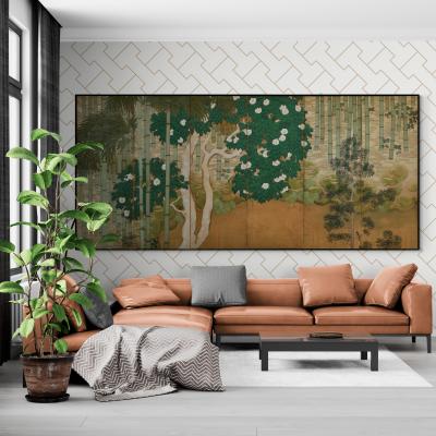 Early 20th Century Japanese Nihonga Screen Bamboo Forest