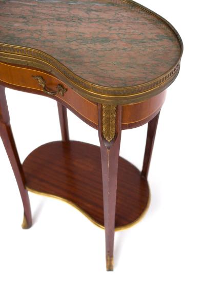 Early 20th Century Louis XV Style French Inlaid Marble Top Side Table