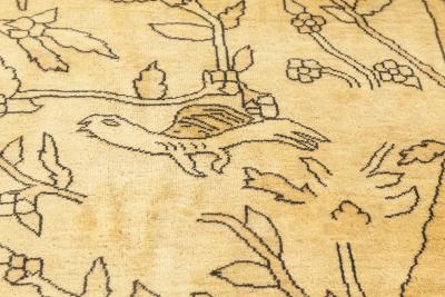 Early 20th Century North Indian Botanic Handmade Wool Carpet