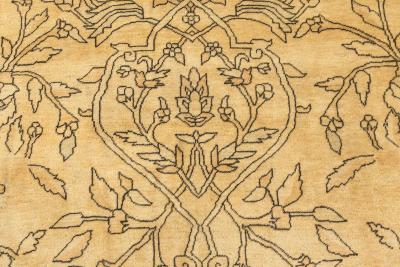Early 20th Century North Indian Botanic Handmade Wool Carpet