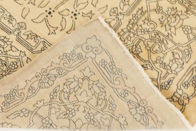 Early 20th Century North Indian Botanic Handmade Wool Carpet
