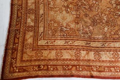 Early 20th Century Oushak Pale Rust Handmade Wool Rug