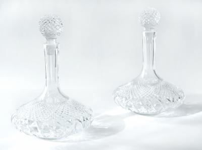 Early 20th Century Pair of Cut Crystal Drinks Decanter 