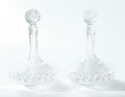 Early 20th Century Pair of Cut Crystal Drinks Decanter 