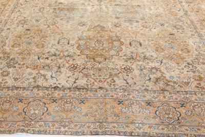 Early 20th Century Persian Kirman Botanic Handmade Wool Carpet