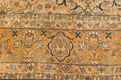 Early 20th Century Persian Kirman Botanic Handmade Wool Carpet