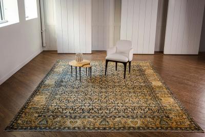 Early 20th Century Persian Kirman Botanic Handwoven Wool Rug