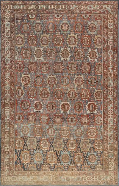Early 20th Century Persian Malayer Hand Knotted Wool Rug Size Adjusted 