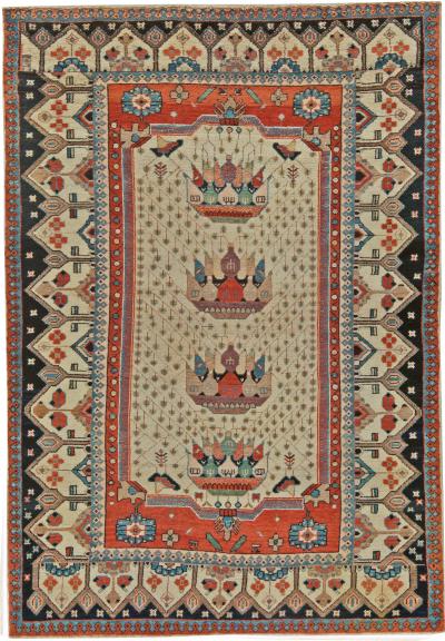 Early 20th Century Persian Malayer Handmade Wool Rug