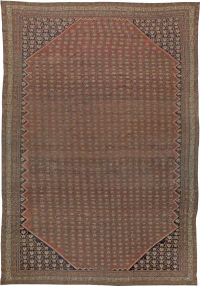 Early 20th Century Persian Malayer Red Handmade Wool Rug