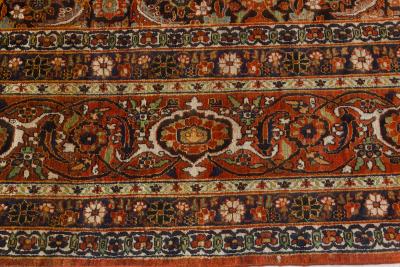 Early 20th Century Persian Meshad Rug in Burgundy Blue and Beige