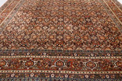 Early 20th Century Persian Meshad Rug in Burgundy Blue and Beige