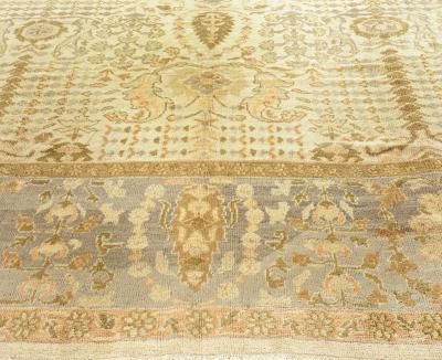 Early 20th Century Persian Sultanabad Brown Beige Taupe Handwoven Wool Rug