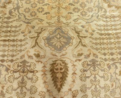 Early 20th Century Persian Sultanabad Brown Beige Taupe Handwoven Wool Rug