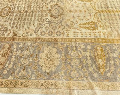Early 20th Century Persian Sultanabad Brown Beige Taupe Handwoven Wool Rug