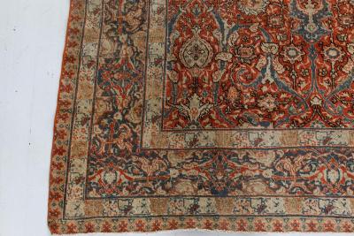 Early 20th Century Persian Tabriz Red Handmade Wool Rug