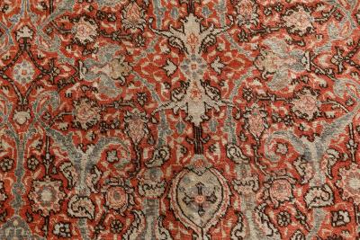 Early 20th Century Persian Tabriz Red Handmade Wool Rug