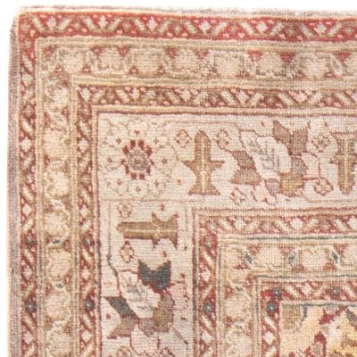 Early 20th Century Persian Tabriz Yellow Red Blue and White Handwoven Wool Rug