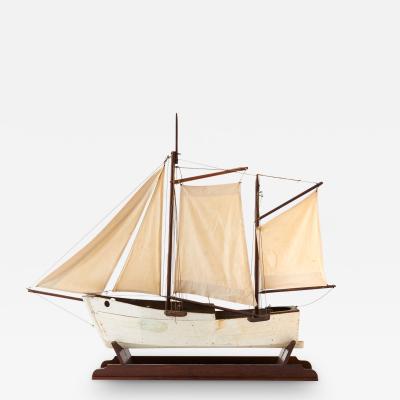 Vintage Handmade Wood Model Sailing Boat Large Ship Sailor Nautical decor  20*18